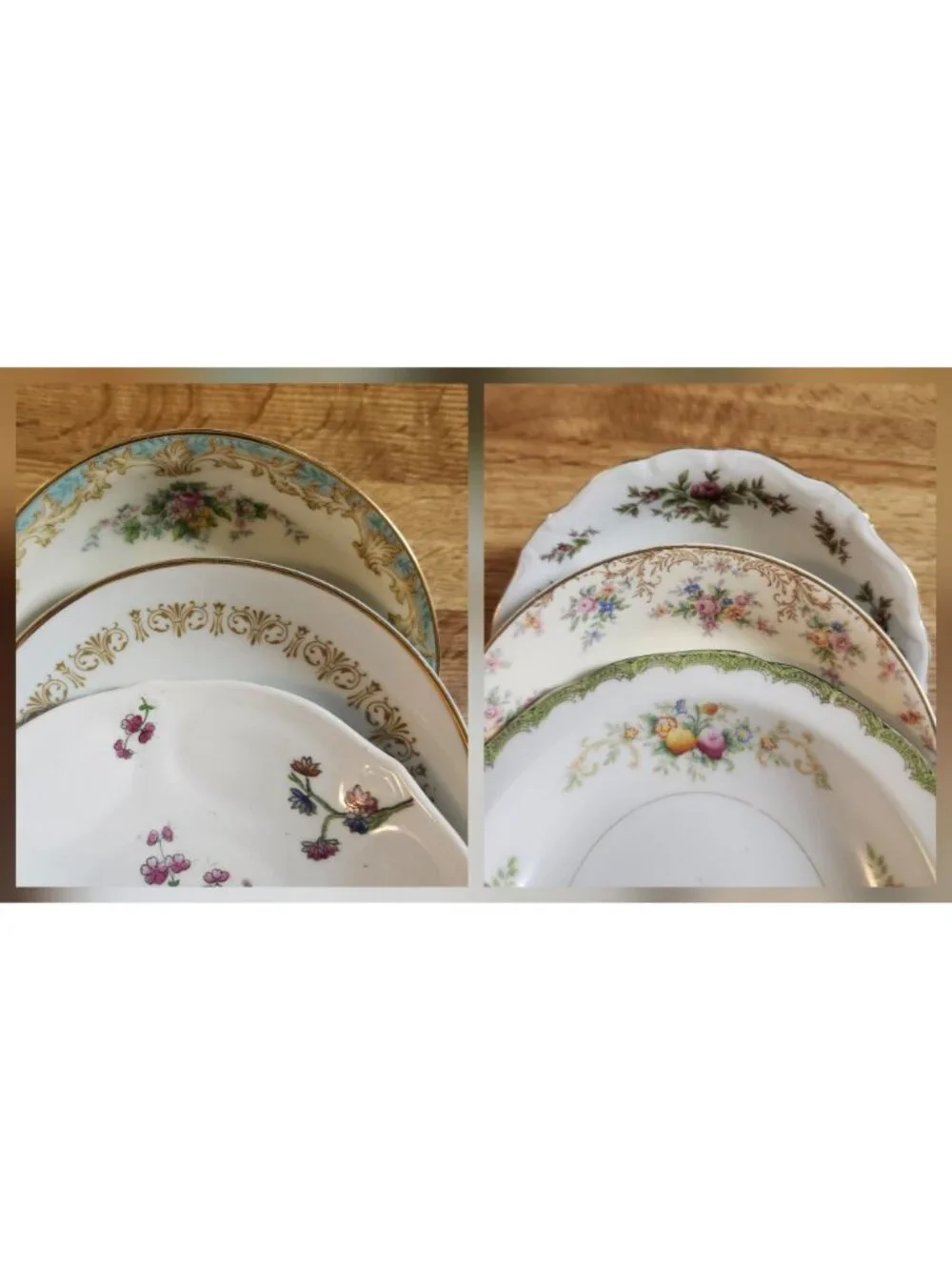 6- Mismatched Floral Fine China ~5.5